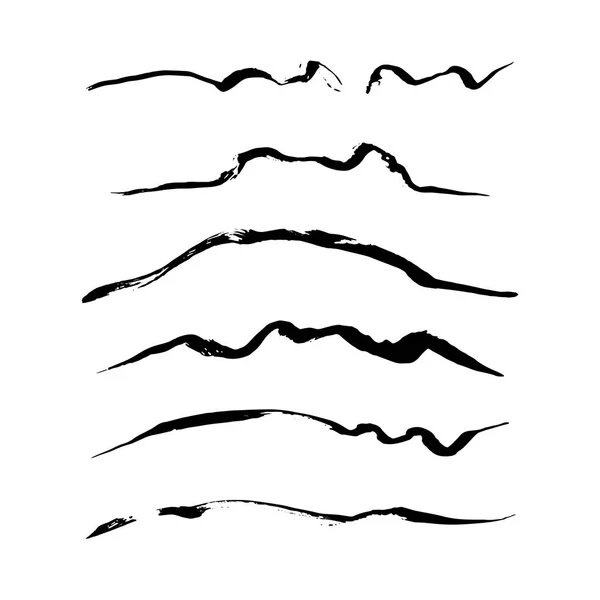 Linien skizzieren. Bleistift texturierte Doodle-Freihand-Striche Kreide kritzeln schwarze Tinte Linie isolierte Vektor-Set. Illustration des Freihandstreifens, Graphitzeichnung — Stockvektor