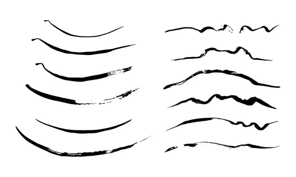 Esquisse des lignes. Crayon texturé gribouillis ligne à main levée traits craie gribouiller ligne d'encre noire ensemble vectoriel isolé. Illustration de bande à main levée, dessin au graphite — Image vectorielle