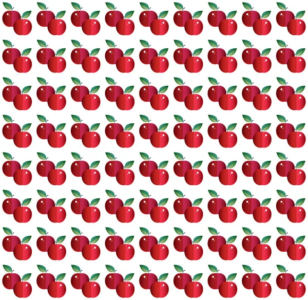 Seamless pattern of red apple. Bright summer design. Fruit for colorful Wallpaper design, textile, fabric, paper, background. Flat cartoon — Stock Photo, Image