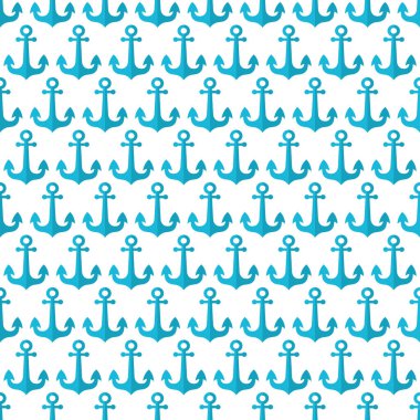 Düz vektörde deniz çapası ile dikişsiz desen. Eğlenceli, tekstil, kumaş, sarma için çocuk arka plan