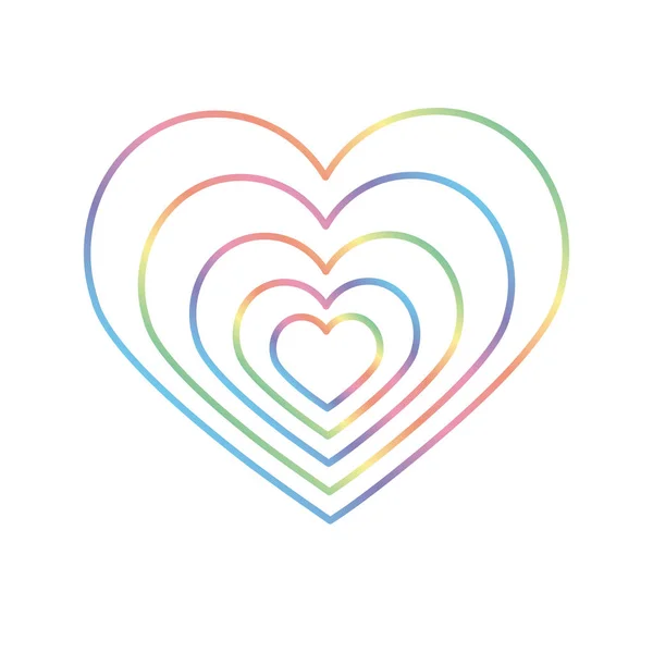 Corazón de arco iris. Corazón LGBT en formato vectorial. Movimiento por la igualdad de derechos y concepto de igualdad de género — Archivo Imágenes Vectoriales