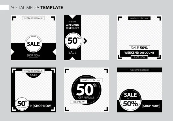 Dijital Pazarlama için Editable Post Şablonu Sosyal Medya Banners. Promo Marka Moda. Hikaye. Akış. Vektör İllüstrasyon. Satılık Banner.