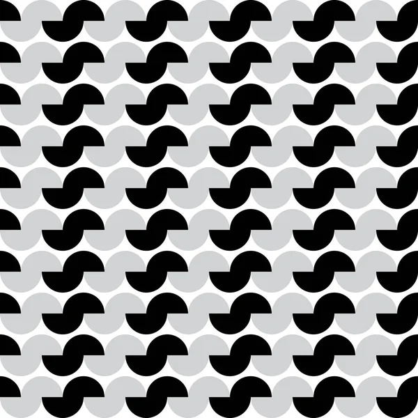 Moderna abstrakta sömlösa geometriska mönster med halvcirklar och cirklar i vektor. Skandinaviskt. Svart, grå och vit färg. Abstrakt monokrom bakgrund. Modernt abstrakt — Stock vektor
