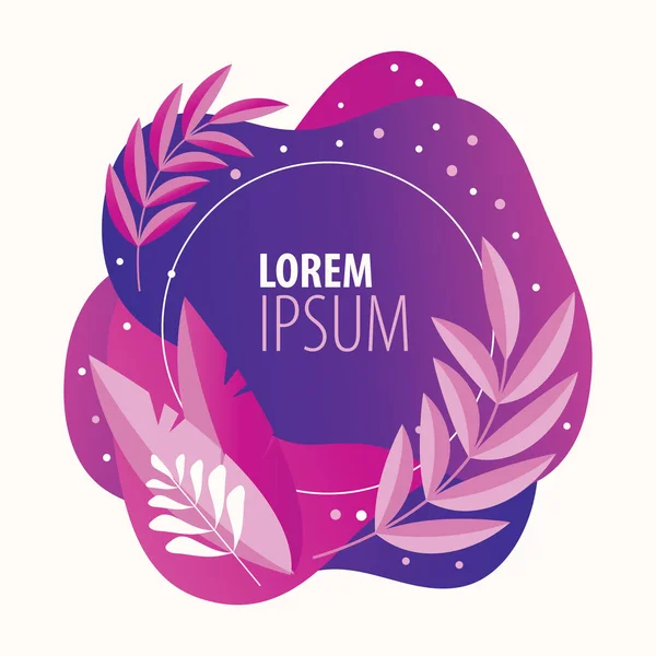 Sosyal medya hikayelerinin taşıyıcısı şablonlar tasarlıyor, metin için kopya alanı olan arkaplanlar. Kırmızı, pembe, mor ve eğimli bitkilerin olduğu pankart. Yapraklar, dallar ve soyut noktalar