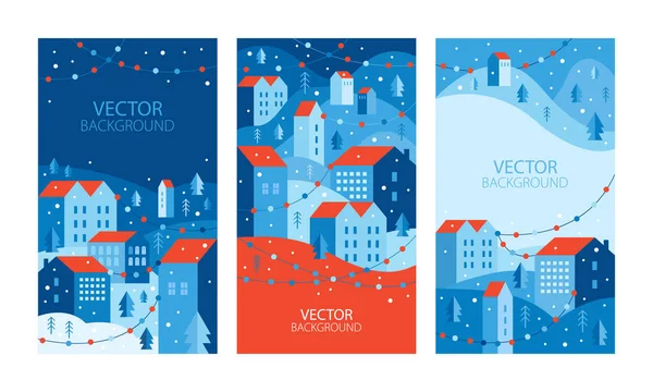 Vertical Banners Wallpaper Social Media Stories Urban Landscape Geometric Minimal — Stock Vector