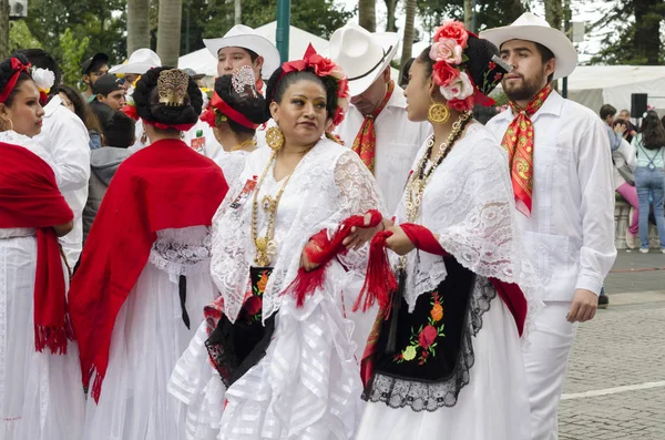 Xalapa, Veracruz, Meksika - 18 Kasım 2018: kayıt La Bamba 2018 yılında Xalapa, Veracruz, Meksika sırasında Veracruz gelen geleneksel giysileri ile giyinmiş insanlar
