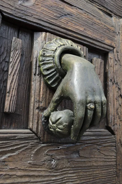 Door Knob Shape Female Hand Entrance Door House San Miguel — Stock Photo, Image