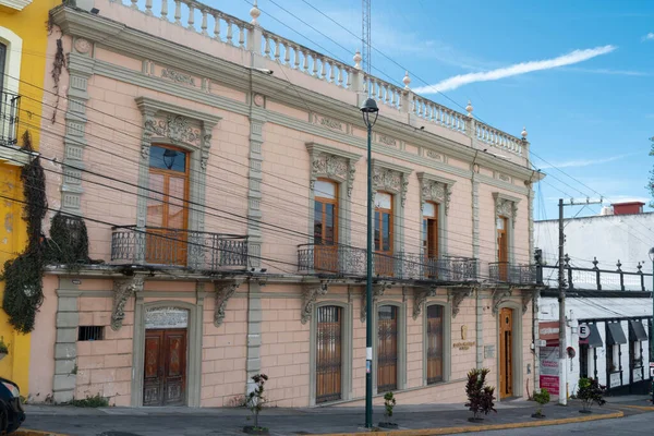XALAPA, VERACRUZ, MEXICO- AUGUST 1, 2025: Street view with antique buildings at a sunny day in Xalapa, Veracruz, Mexico