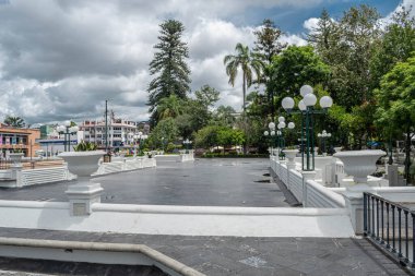 XALAPA, VERACRUZ, MEXICO- AUGUST 1, 2025: Part of Parque Juarez, downtown public park at a sunny day in Xalapa, Veracruz, Mexico