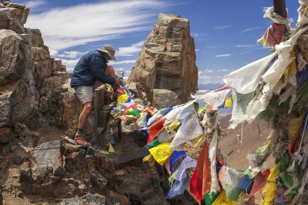 Boeddhist Biddende Vlaggen Bij Digar Pass — Stockfoto