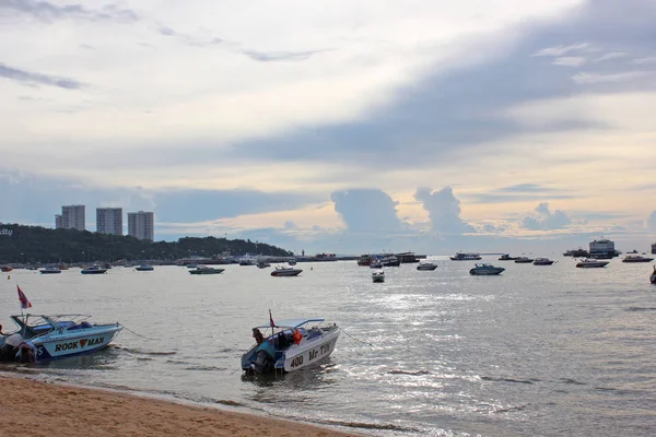 Bay Pattaya Thailand Year 2018 Boat Beach — Stock Photo, Image