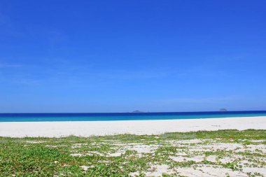 Çok yakın plaj Cam Ran Vietnam 2018 üzerinde uçak oturur
