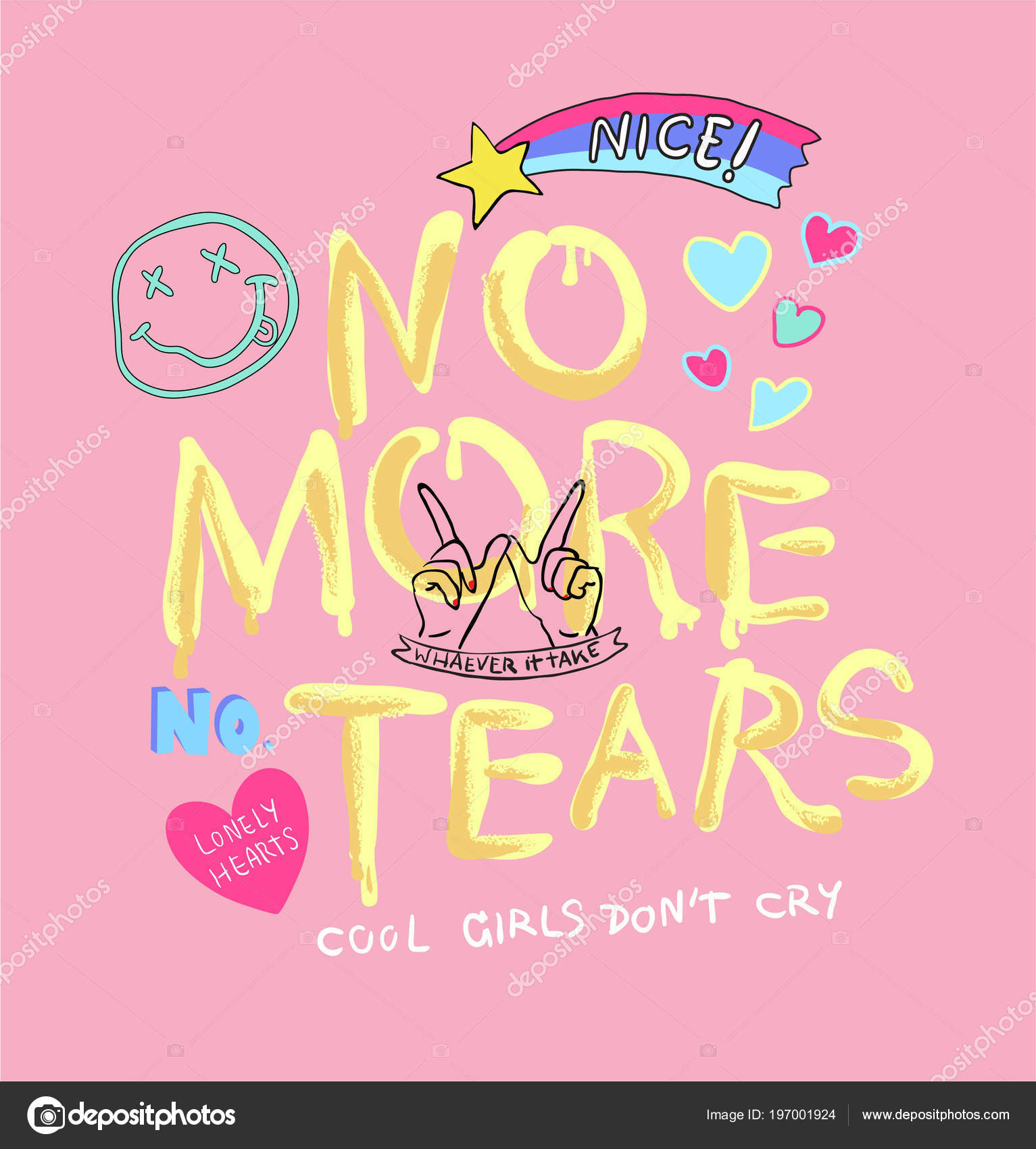 Слоган Красочными Женскими Иконами Векторное Изображение ©mykrit.