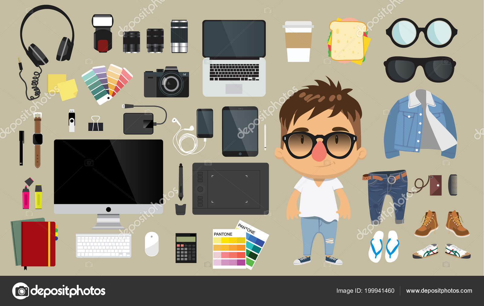 Graphic Design Tools Equipment Concept Illustration — Stock Vector