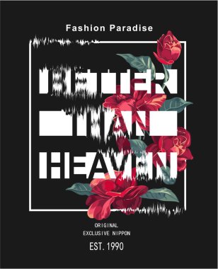 sloganı ile gül illüstrasyon