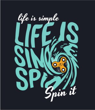 spinner grafik illüstrasyon sloganıyla tipografi