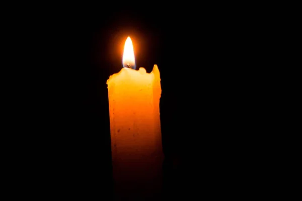 Μονόφωτο Κερί Αρκετά Φλόγα — Φωτογραφία Αρχείου