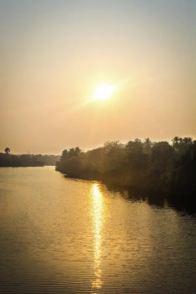 Sun Rising Calm River — Stock Photo, Image