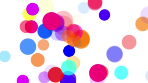 Colorful Abstract Circles White Background — Stock Video