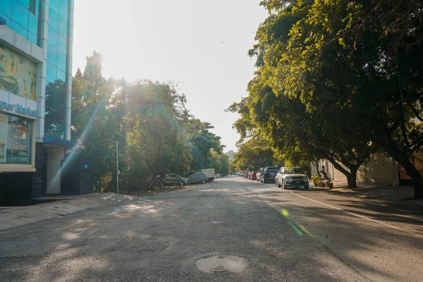 Bengaluru Karnataka India Junio 2020 Calle Vacía Debido Brote Del — Foto de Stock