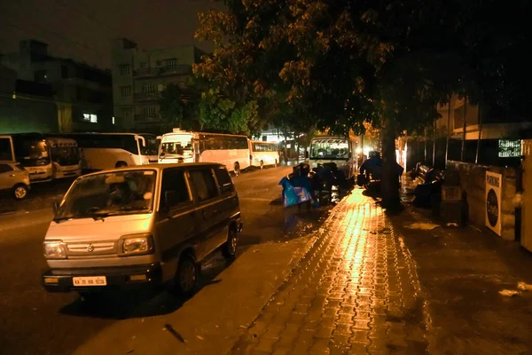 Bengaluru Karnataka India June 2020 Rain Road Indian Street Photography — 스톡 사진