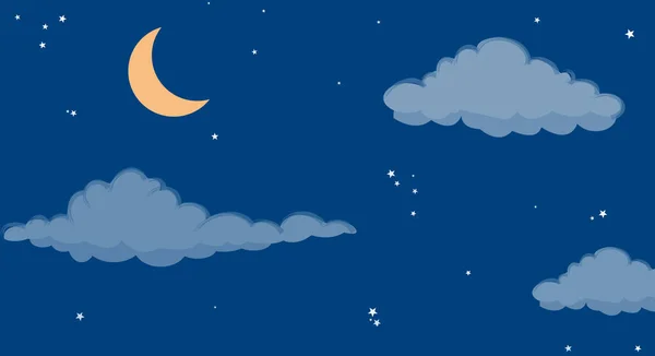 Nachthimmel Mit Mond Und Sternen Hintergrund — Stockfoto
