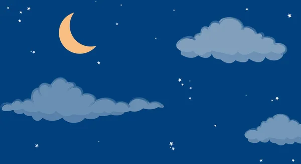 Gece gökyüzü ay ve yıldız arkaplanlı