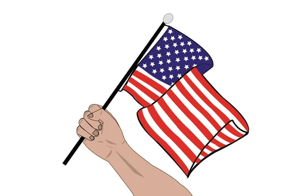 Mano Sosteniendo Bandera Americana — Foto de Stock