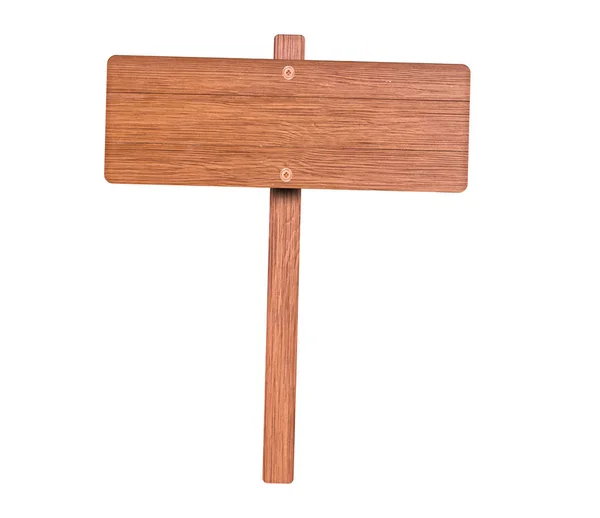 Beyaz arka planda izole edilmiş ahşap tabela. Kırpma yolu olan nesne.