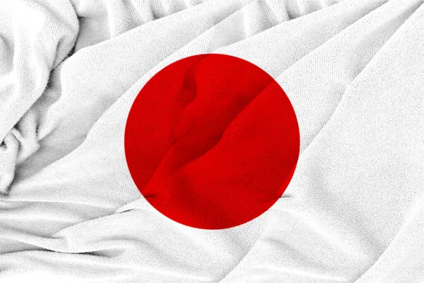 Tekstur Bergelombang Kain Bendera Nasional Jepang — Stok Foto