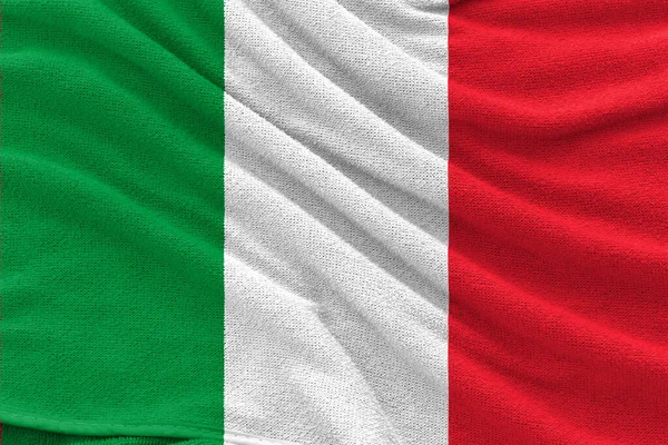 Fabric Wavy Texture National Flag Italy — Stock Photo, Image