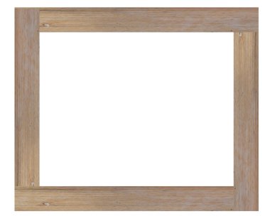 Tahta çerçeve beyaz arkaplanda izole edilmiş. kırpma yolu ile.