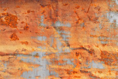 Grunge metali aşınmış doku. Eski paslı metal plaka aşırı yaşlanmış aşınma lekesi kirli bir çerçeve oluşturur.