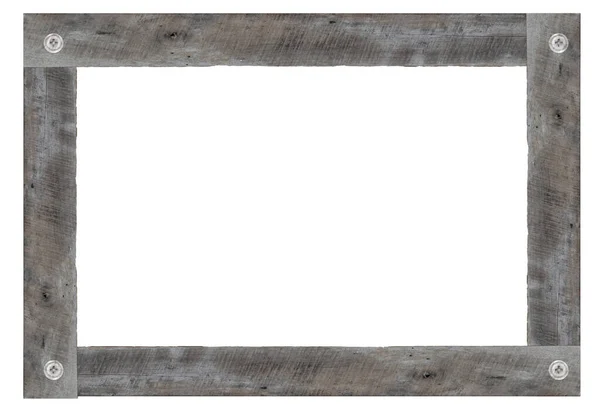 木制相框与白色背景隔离 带有裁剪路径 — 图库照片