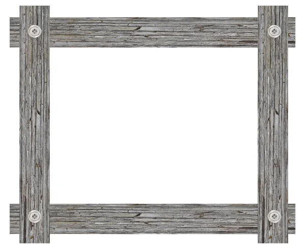 Wooden Picture Frame Isolated White Background Clipping Path — Stock Photo, Image