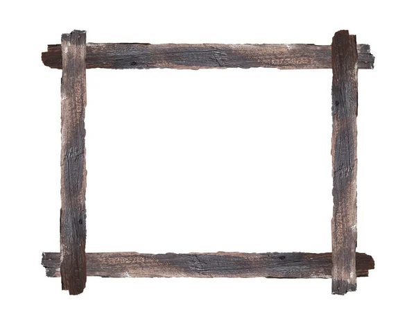 Wooden Picture Frame Isolated White Background Clipping Path — ストック写真