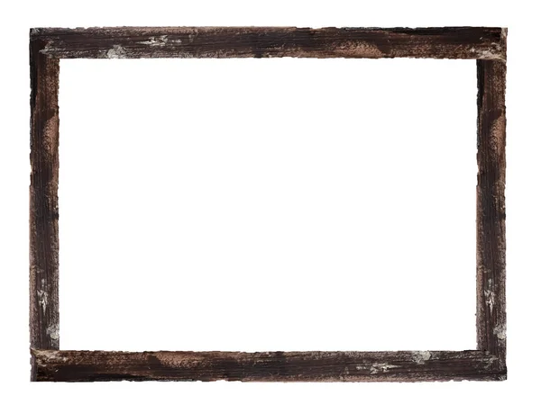 Wooden Picture Frame Isolated White Background Clipping Path — ストック写真