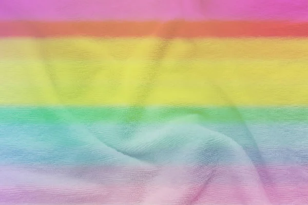 Μαλακό Ύφασμα Χρώμα Ουράνιο Τόξο Πολύχρωμο Φόντο Υφασμάτινη Υφή — Φωτογραφία Αρχείου