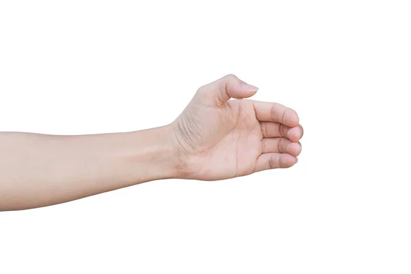 Рука Человека Изолирована Белом Фоне Обрезкой Пути — стоковое фото