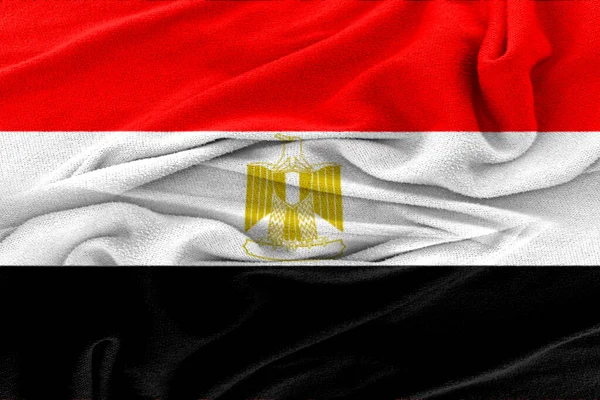 Tejido Textura Ondulada Bandera Nacional Egipto — Foto de Stock