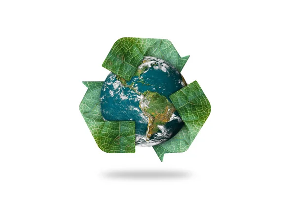 Conceito Ambiental Globos Reciclar Ícone Isolado Fundo Branco Elementos Desta — Fotografia de Stock
