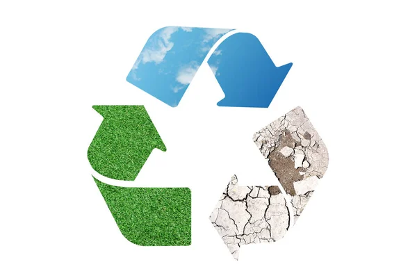 Recycle Symbol Logo Isolated White Background Environment Concept — Stock Photo, Image