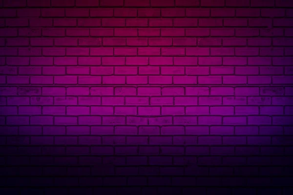 Lighting Effect Neon Light Brick Wall Texture Background — Stock Photo, Image