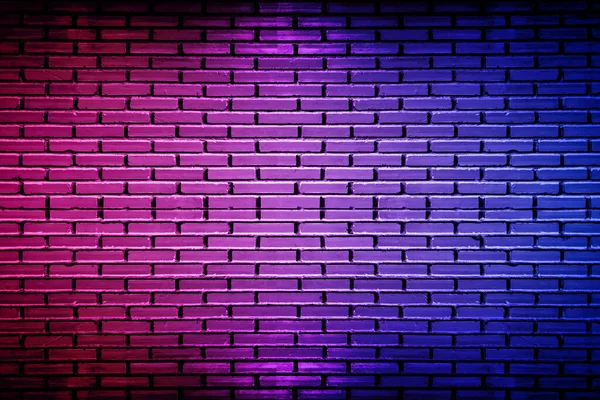 Verlichtingseffect Neon Licht Baksteen Muur Textuur Voor Achtergrond — Stockfoto