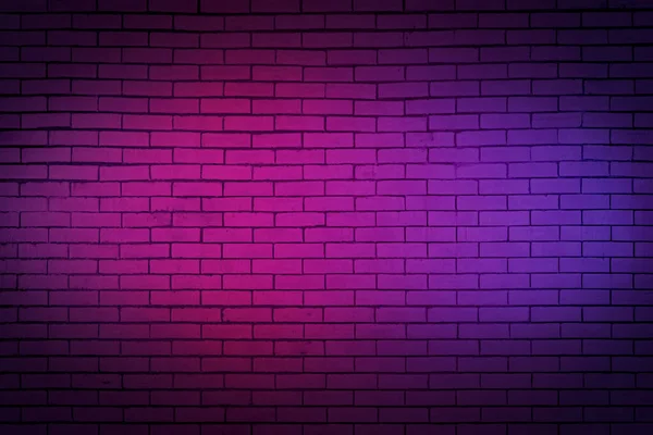 Verlichtingseffect Neon Licht Baksteen Muur Textuur Voor Achtergrond — Stockfoto