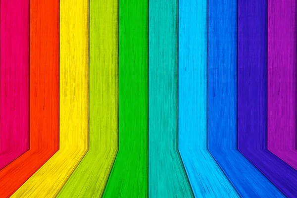 Lege Houten Regenboog Kleur Voor Display Montage Van Product Reclame — Stockfoto