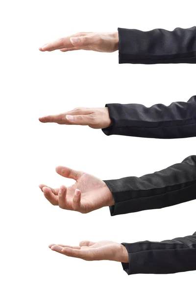 Set Businessman Hand Gesture Suit Isolated White Background Clipping Path — Stock Photo, Image