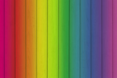 Arkaplan olarak ahşap gökkuşağı renkli doku, kopyalama alanı ile.