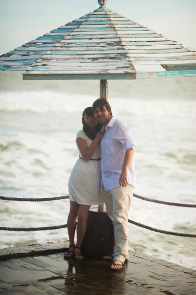 Casamento Casal Fundo Mar — Fotografia de Stock