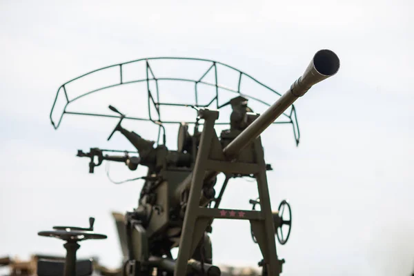 Super Heavy Old Aircraft Guns Design World War Weapons — Stock Photo, Image